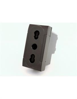 Presa Bivalente 16A-250V T1-Art 818N Nero