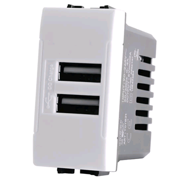 Doppia Presa Usb 2A T1-Art 821B Bianco
