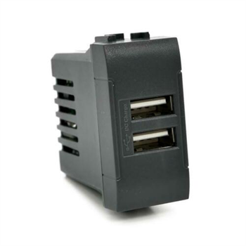 Doppia Presa Usb 2A T1-Art 821N Nero