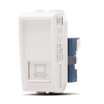 Connettore Rete Rj45 CAT6 T1Art 823B Bianco