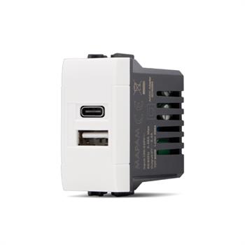 Presa USB 2.4A A+C T1-Art 833B Bianco